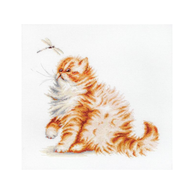 Embroidery kit Kitten with a Dragonfly Embroidery kit Kitten with a Dragonfly