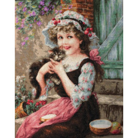 Luca-S Kit de broderie Le petit chaton