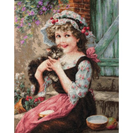 Luca-S Kit de broderie Le petit chaton