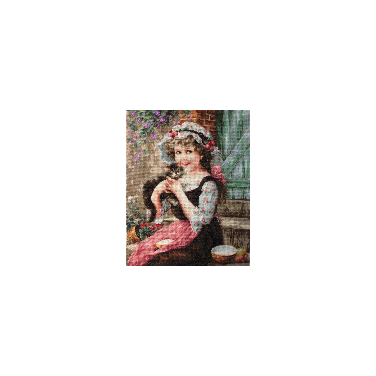 Luca-S Kit de broderie Le petit chaton
