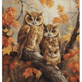 Luca-S Kit de broderie La famille des hiboux