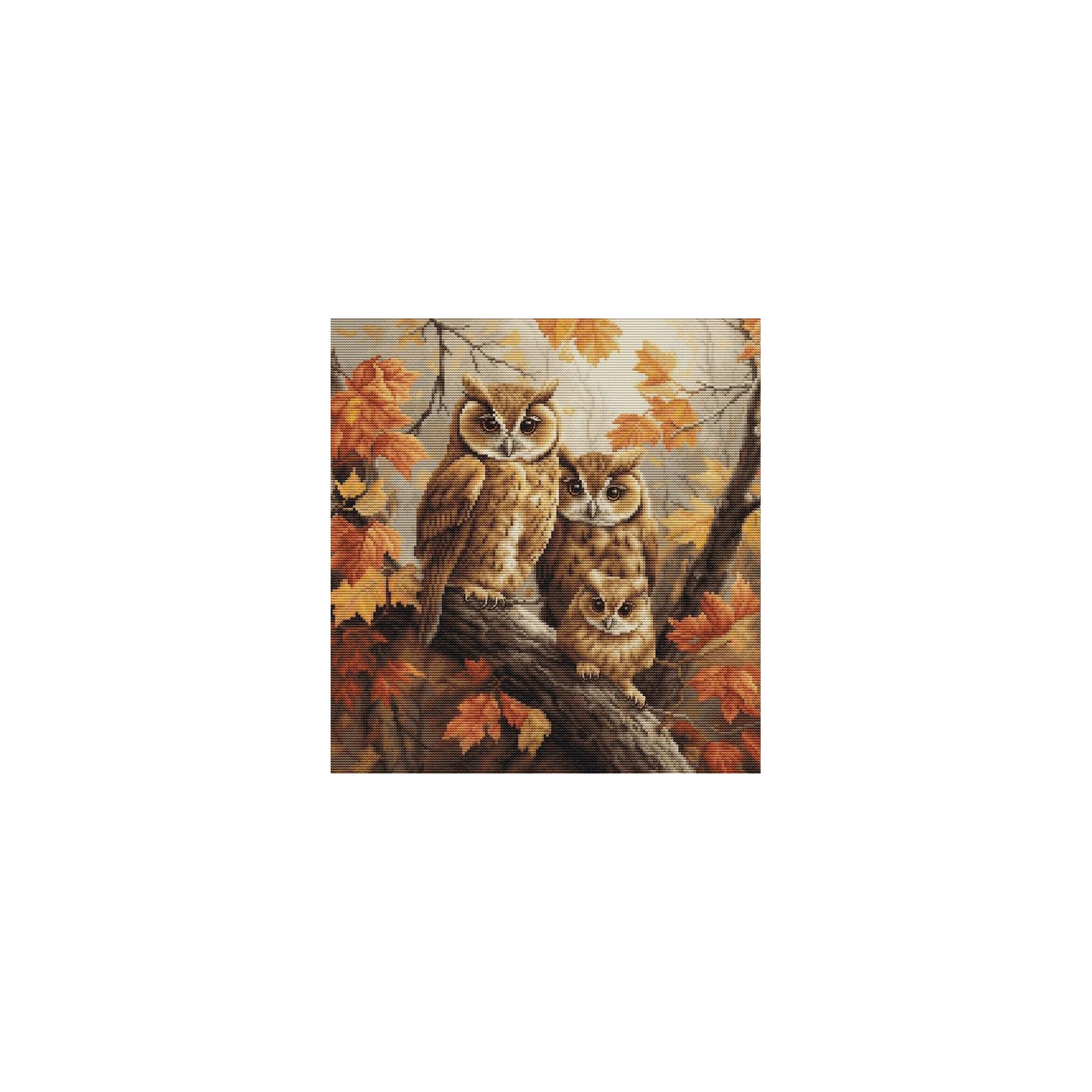 Luca-S Embroidery kit The Owls Family