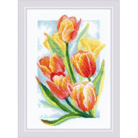 Riolis Borduurpakket Lente gloed Tulpen