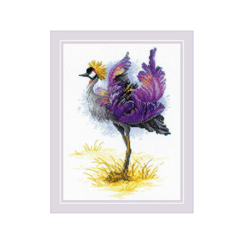 Embroidery kit Crowned Crane Embroidery kit Crowned Crane
