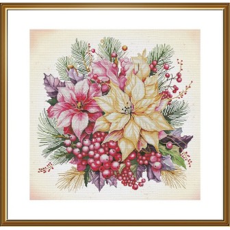 Kit de broderie Fleurs de Noël
