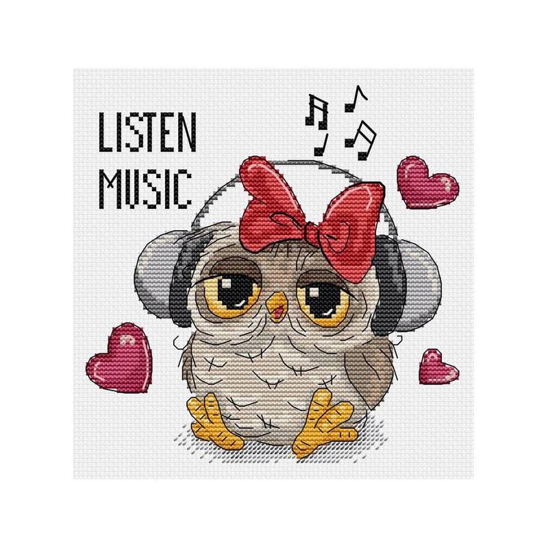 Borduurpakket Luister muziek Borduurpakket Luister muziek