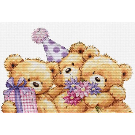 Luca-S Embroidery kit Three Party Bears