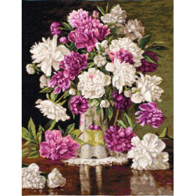 Luca-S Kit de broderie Pivoines rouges et blanches