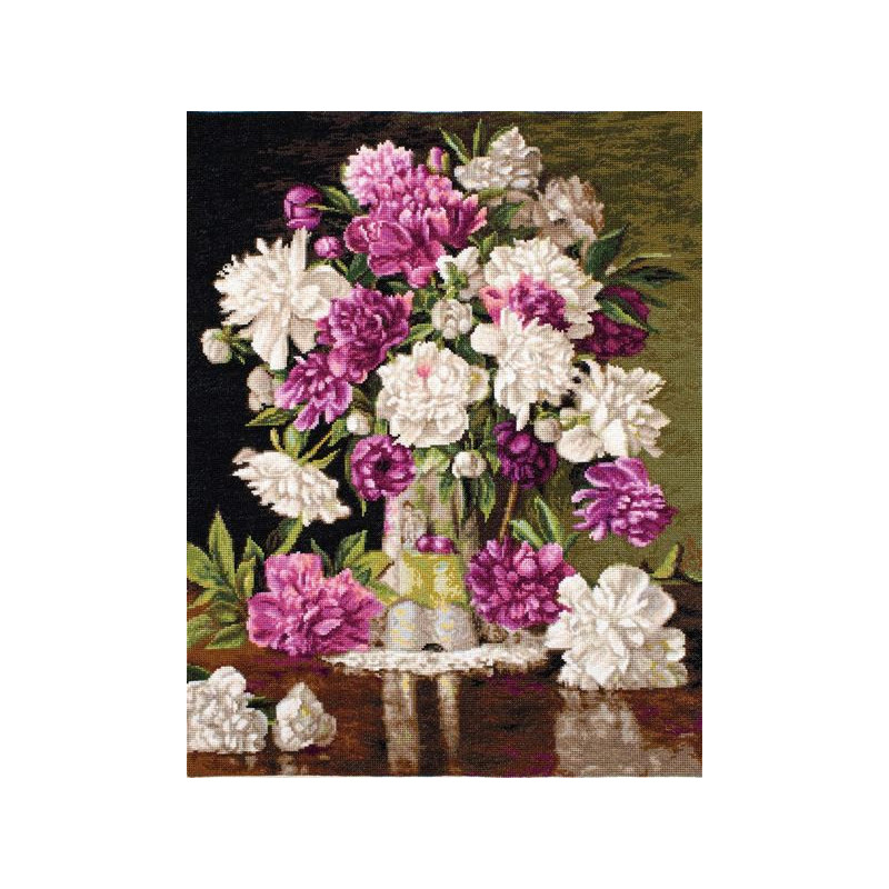 Embroidery kit Red and White Peonies Embroidery kit Red and White Peonies