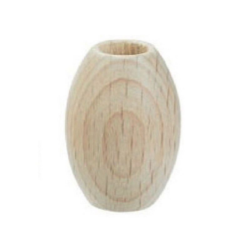 Macramé beads oval 28 x 44 mm wood