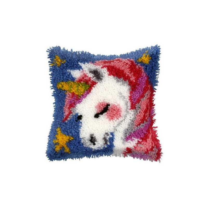 Latch hook cushion kit unicorn nr 4080