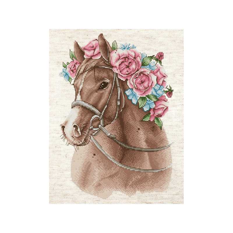 Embroidery kit The horse in Flowers