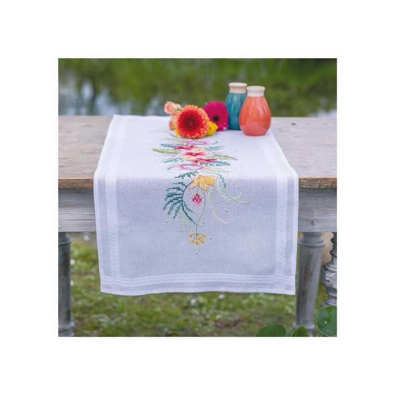 Bedruckter Läuferpackung Tropische Blumen Bedruckter Läuferpackung Tropische Blumen