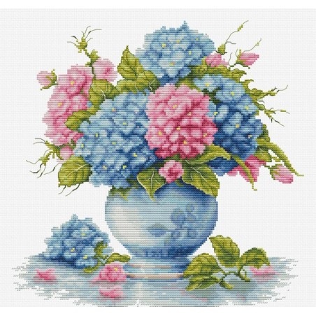 Luca-S Borduurpakket Vaas met hortensia