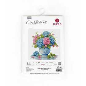 Stickset Vase mit Hortensie