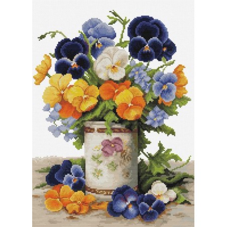 Luca-S Kit de broderie Bouquet de pensées