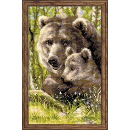 Riolis Kit de broderie Ours avec son petit