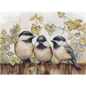 Kit de broderie Mésanges sur la clôture