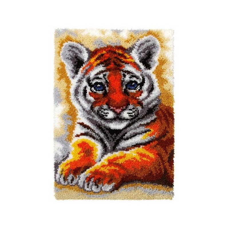 Knüpfformteppichpackung junger Tiger 4121 Knüpfformteppichpackung junger Tiger 4121