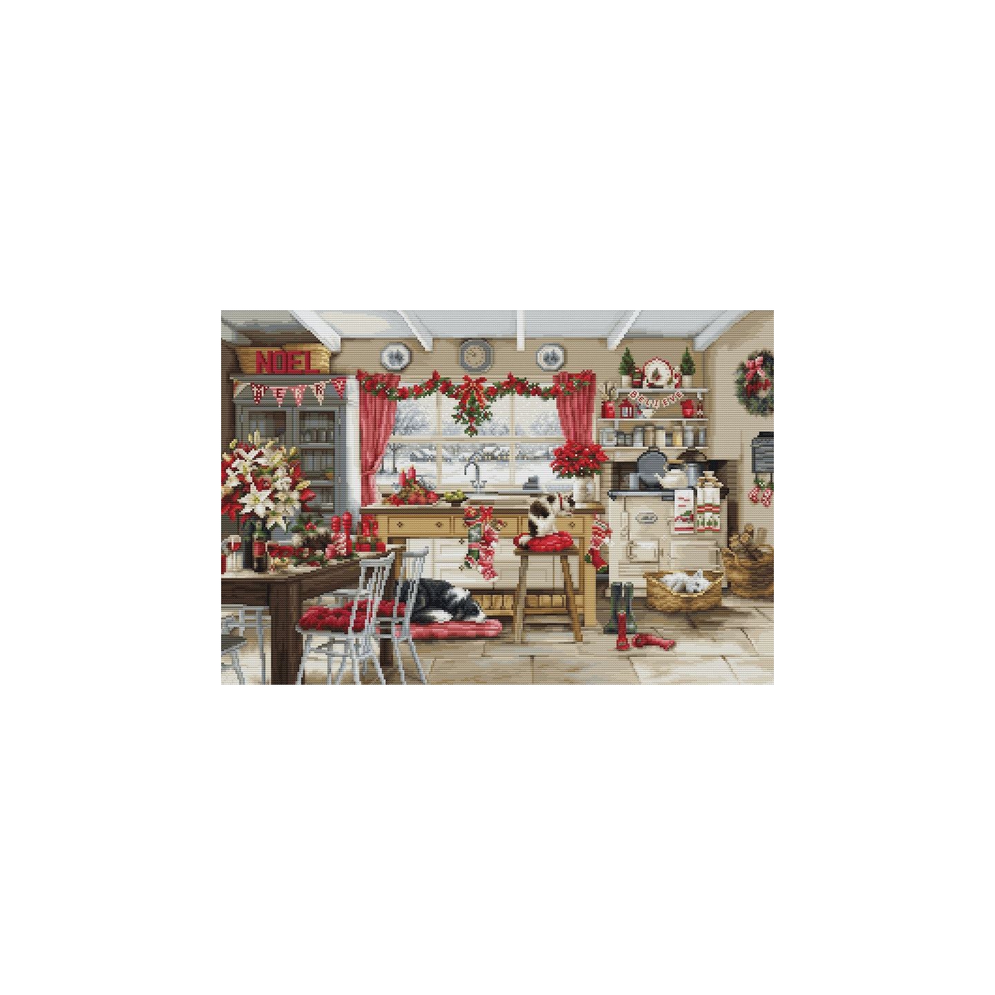 Luca-S Stickset Weihnachtsküche im Bauernhausstil