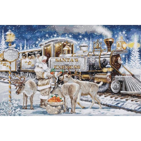 Luca-S Kit de broderie Express du Père Noël Blanc