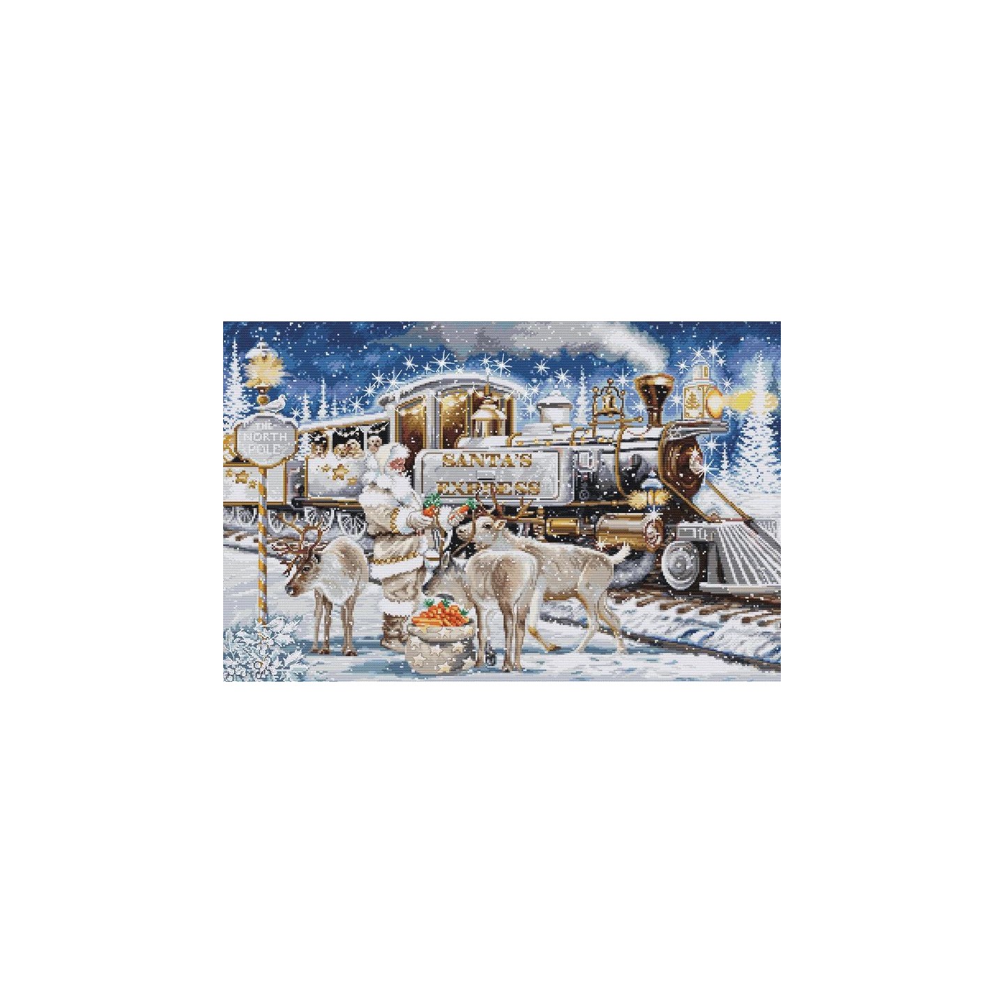 Luca-S Embroidery kit Santa’s Express White