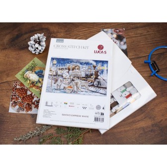 Luca-S Borduurpakket Kerstman express wit