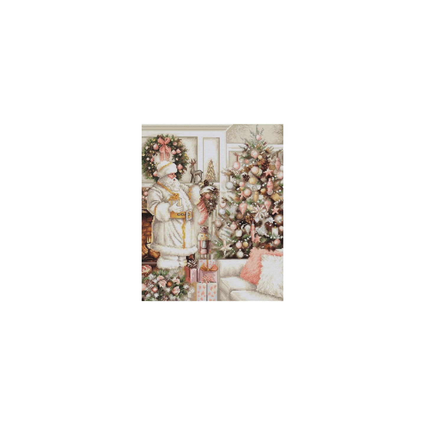 Luca-S Embroidery kit White Santa With Christmas Tree