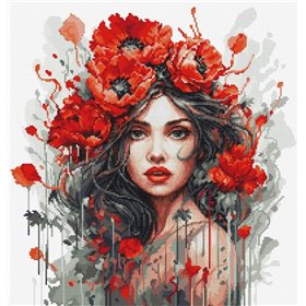 Luca-S Embroidery kit The Girl With Poppies