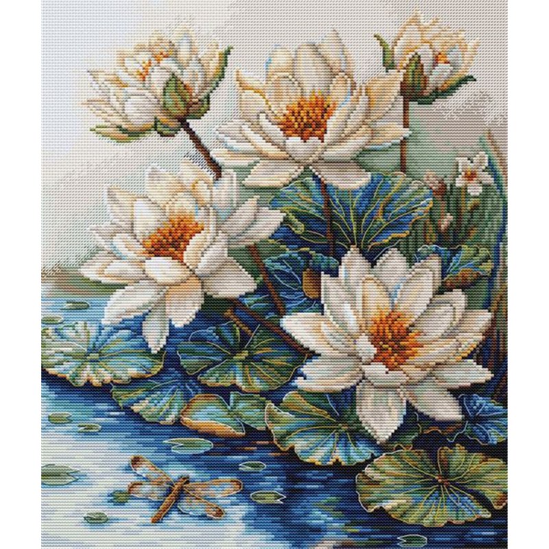 Kit de broderie Lac aux nénuphars Kit de broderie Lac aux nénuphars