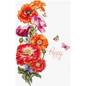 Stickset Mohn