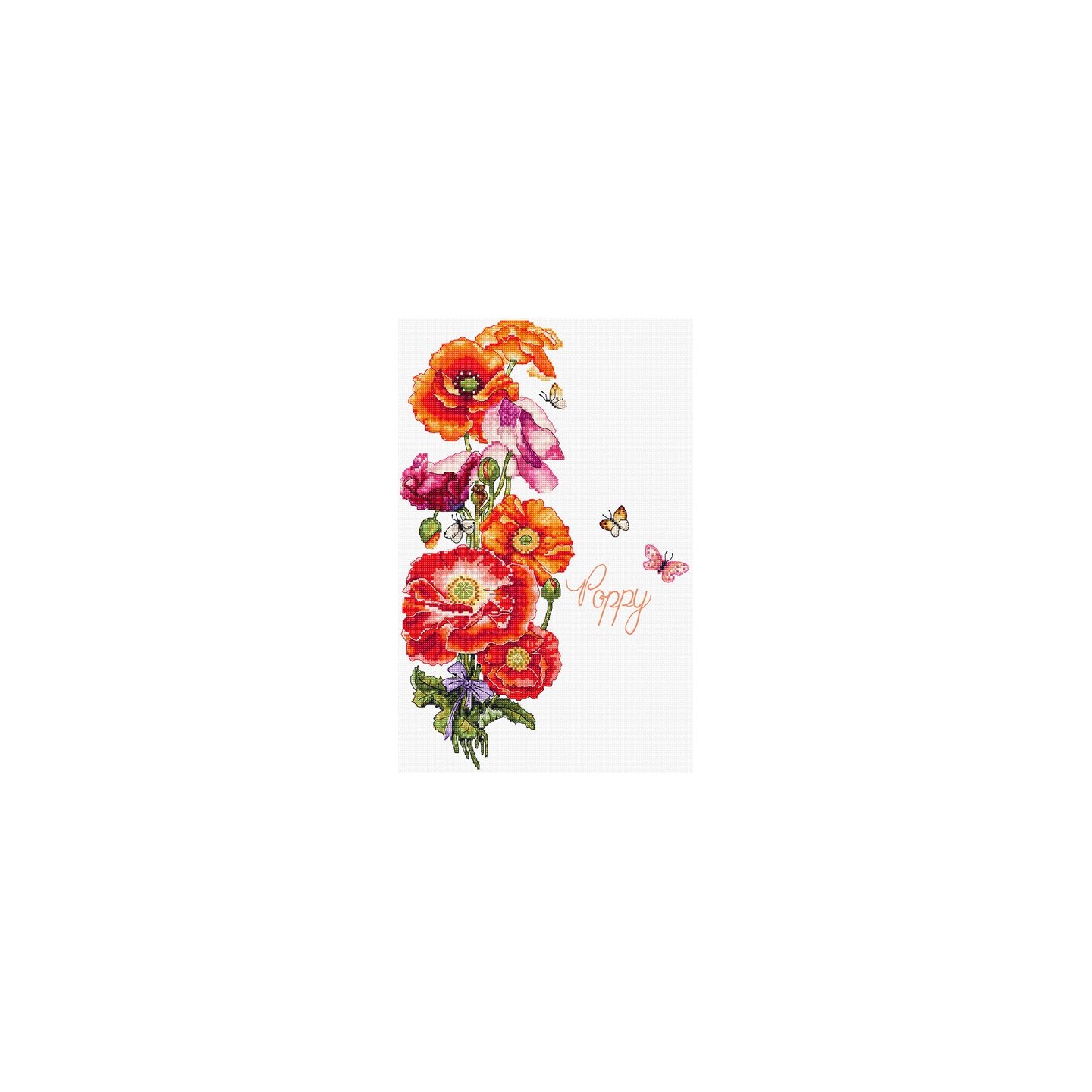 Stickset Mohn
