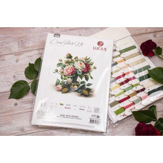 Luca-S Kit de broderie Vase avec des roses