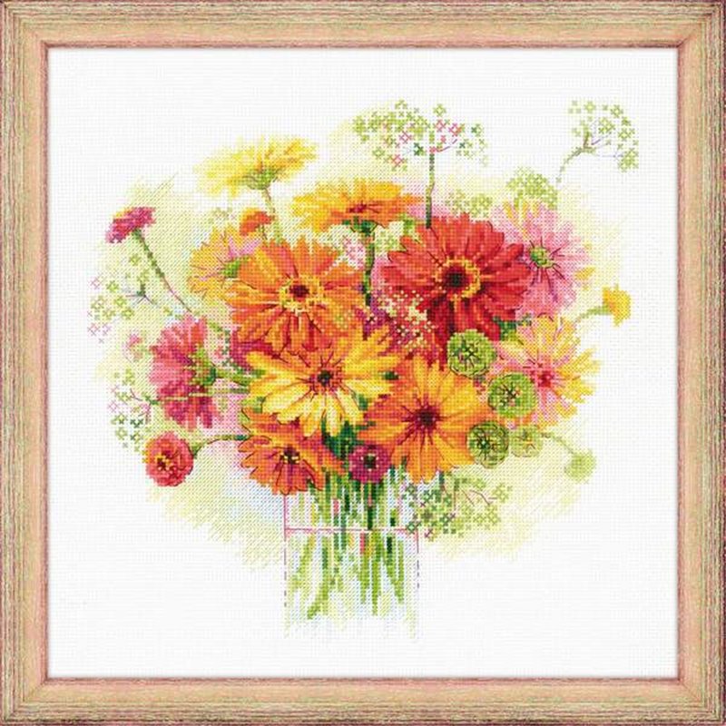 Kit de broderie Gerberas à l'aquarelle Kit de broderie Gerberas à l'aquarelle