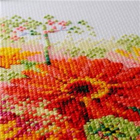 Borduurpakket Aquarel Gerbera's