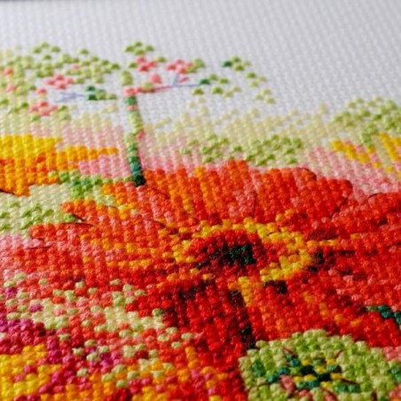 Borduurpakket Aquarel Gerbera's