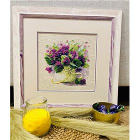 Kit de broderie Violettes en pot