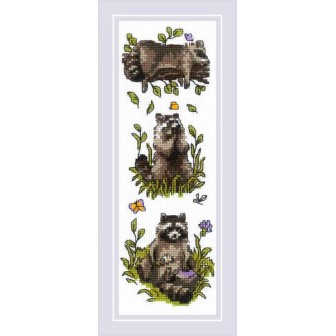Riolis Kit de broderie Trois ratons laveurs