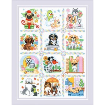 Riolis Kit de broderie Calendrier canin