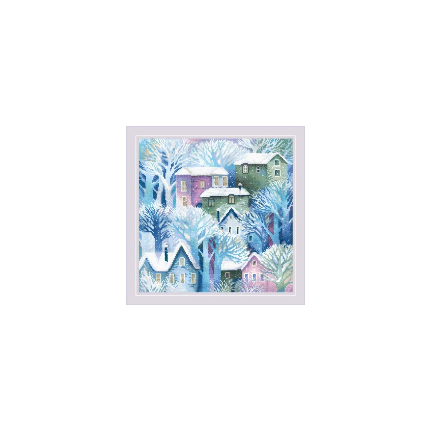 Cross stitch cushion kit Town