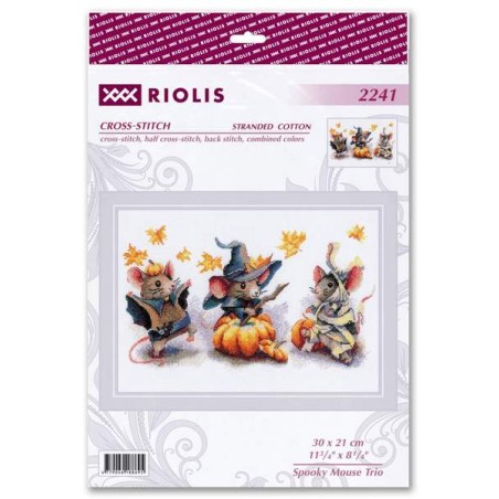 Embroidery kit Spooky Mouse Trio