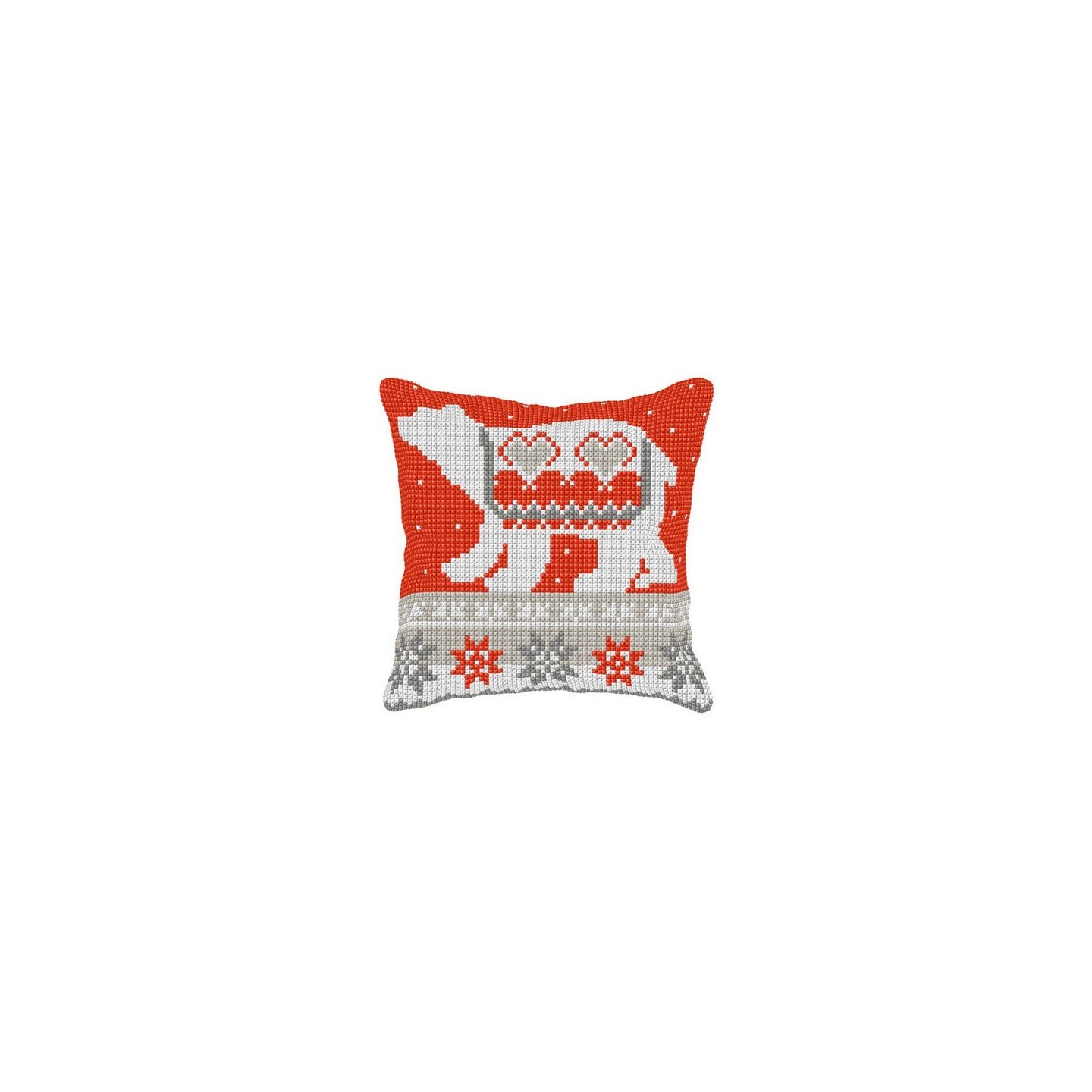 Kit coussin au point croix Ours blanc