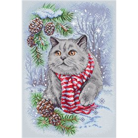 Borduurpakket Winter Kat
