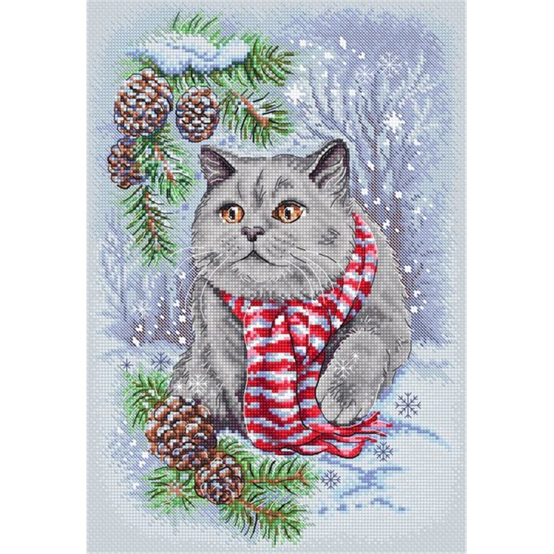 Borduurpakket Winter Kat Borduurpakket Winter Kat