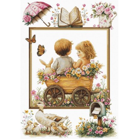 Luca-S Kit de broderie Les aventures des petits