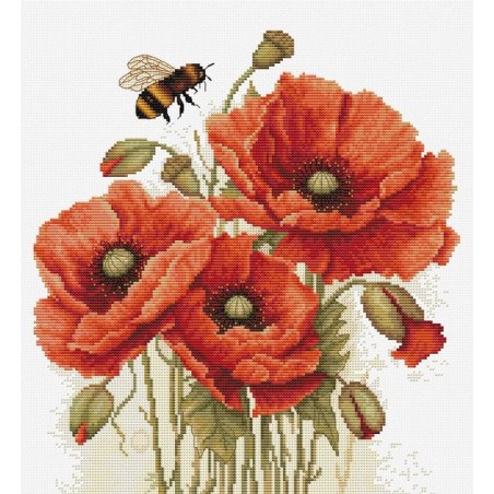 Luca-S Kit de broderie La splendeur des coquelicots d'été