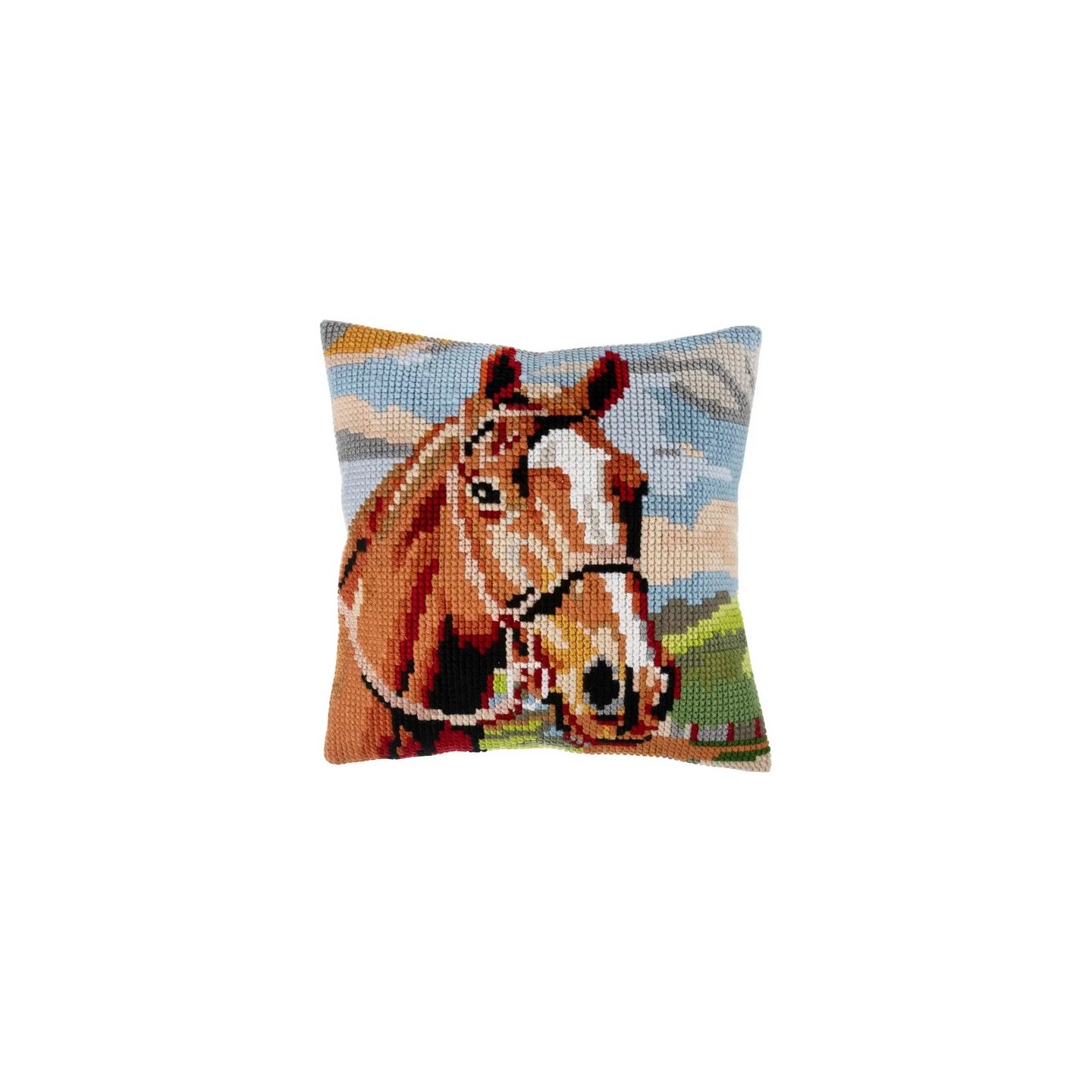 Borduurkussen Bruin paard