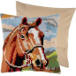 Borduurkussen Bruin paard Borduurkussen Bruin paard