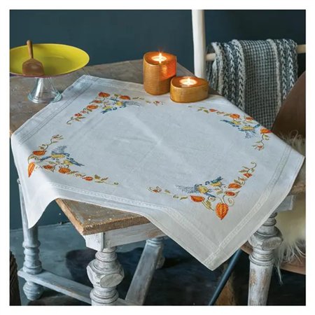 Tablecloth kit Chickadees with cape gooseberry