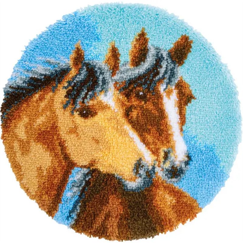 Knüpfformteppichpackung 2 Pferde
